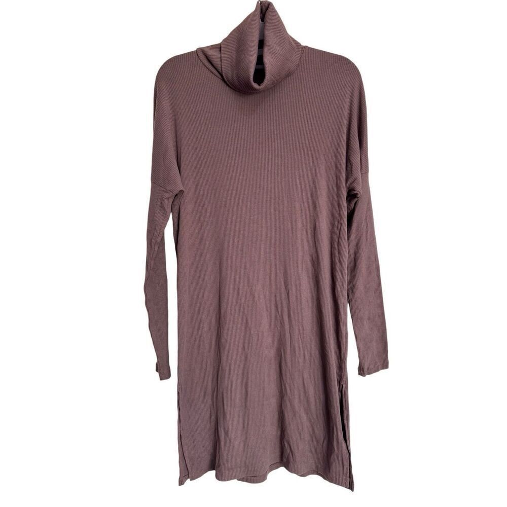 Bobi Los Angeles Womens Small Bistro Ribbed Turtleneck Long Sleeve Sweater Dress